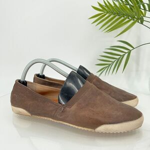 Frye Melanie Woman’s Sneakers Size 10 M Brown Leather Casual Slip On Flats